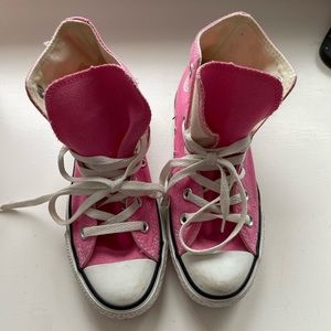 Converse high top sneakers- pink